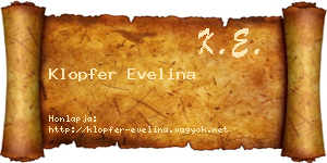 Klopfer Evelina névjegykártya